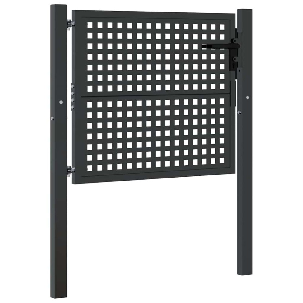 vidaXL Πόρτα Κήπου Ανθρακί 100x75 εκ. Ατσάλι