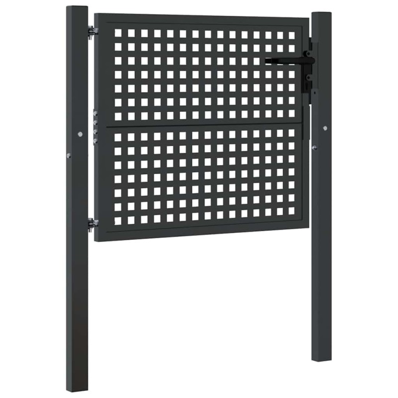 vidaXL Πόρτα Κήπου Ανθρακί 100x75 εκ. Ατσάλι