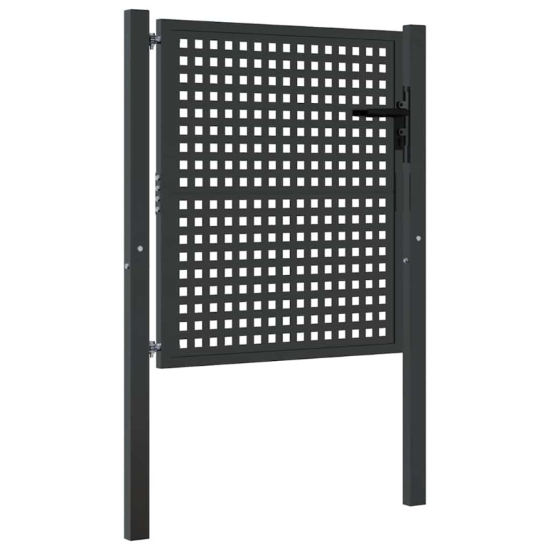 vidaXL Πόρτα Κήπου Ανθρακί 100x100 εκ. Ατσάλι