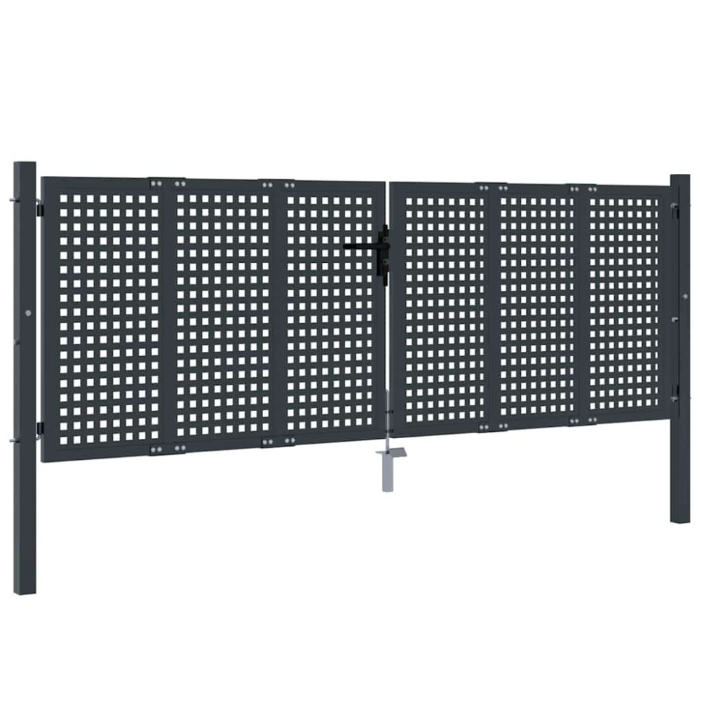 vidaXL Πόρτα Κήπου Ανθρακί 300x75 εκ. Ατσάλι