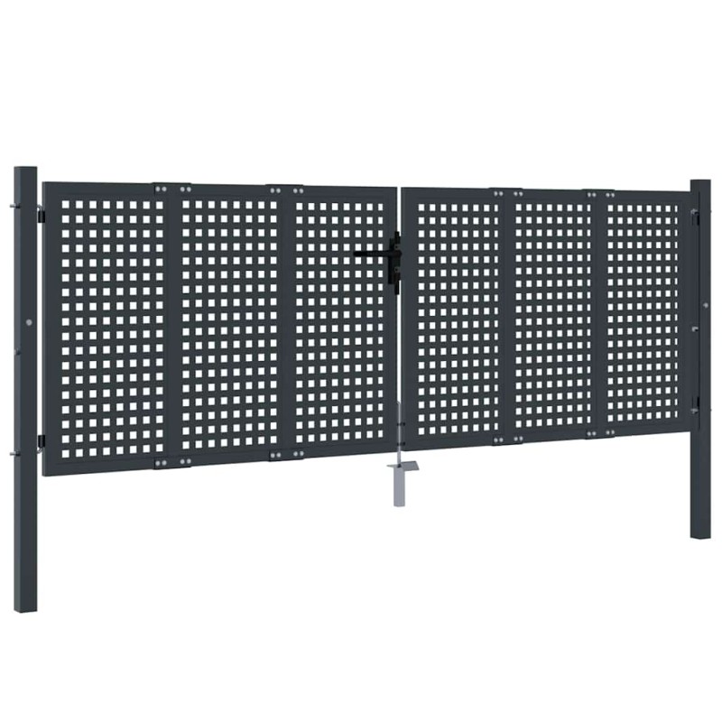 vidaXL Πόρτα Κήπου Ανθρακί 300x75 εκ. Ατσάλι