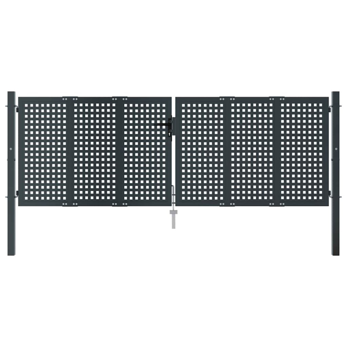 vidaXL Πύλη Κήπου Ανθρακί 300 x 125 εκ. Ατσάλινη