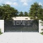 vidaXL Πύλη Κήπου Ανθρακί 300 x 150 εκ. Ατσάλινη