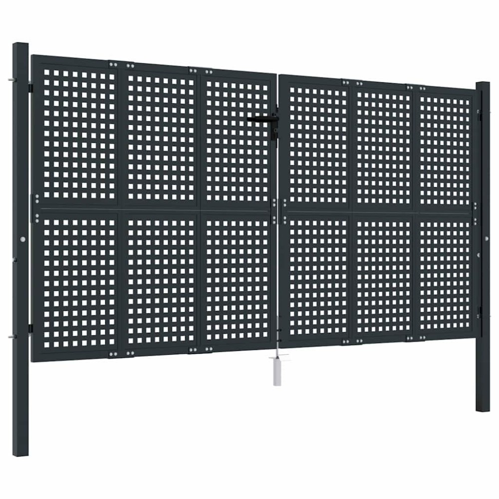 vidaXL Πόρτα Κήπου Ανθρακί 300x125 εκ. Ατσάλι