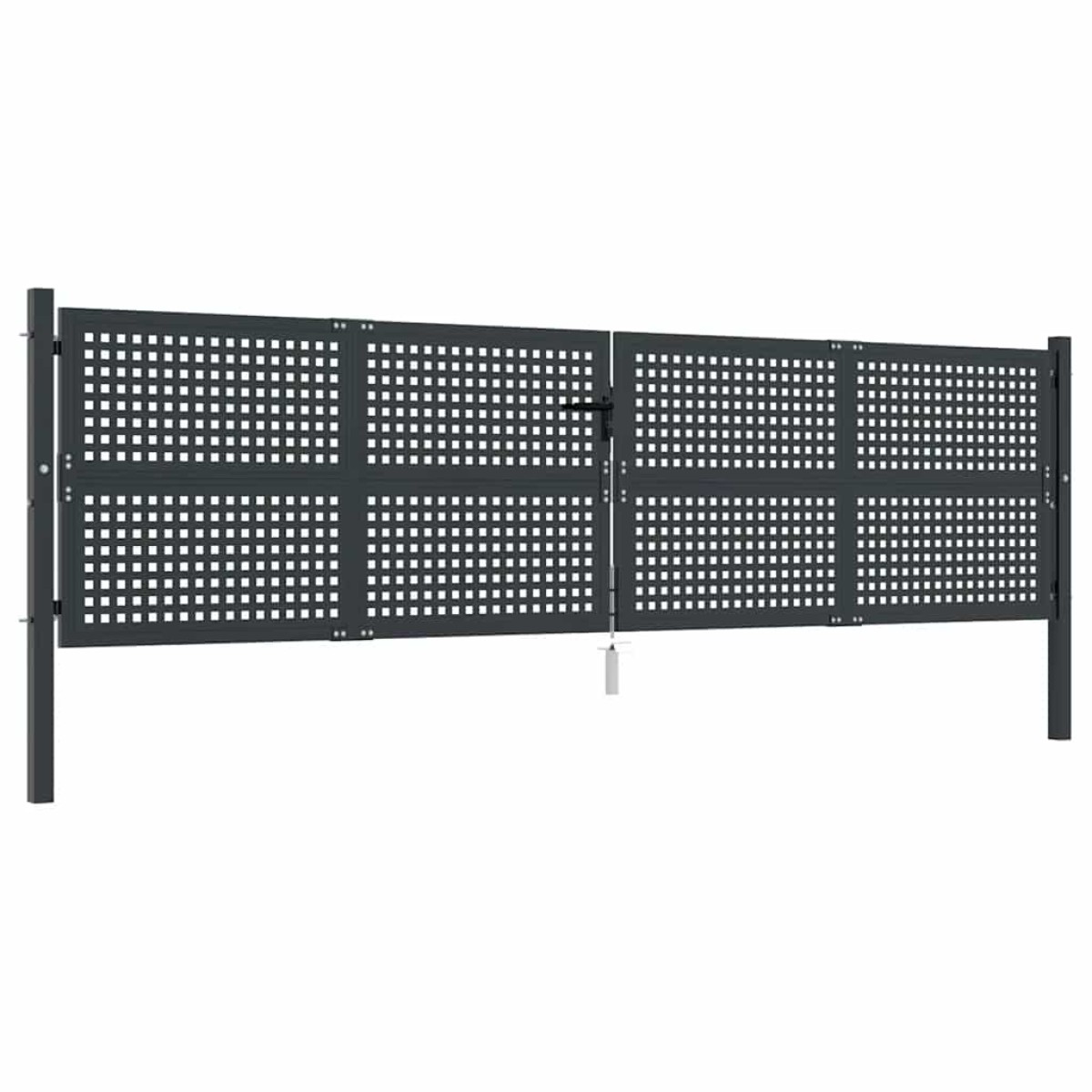 vidaXL Πύλη Κήπου Ανθρακί 400 x 125 εκ. Ατσάλινη