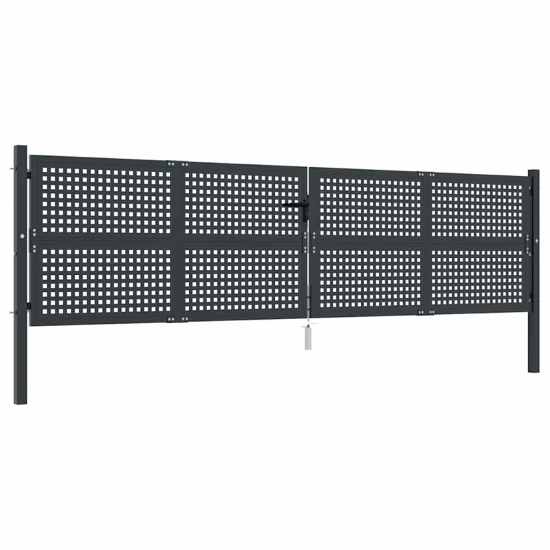 vidaXL Πόρτα Κήπου Ανθρακί 400x75 εκ. Ατσάλι
