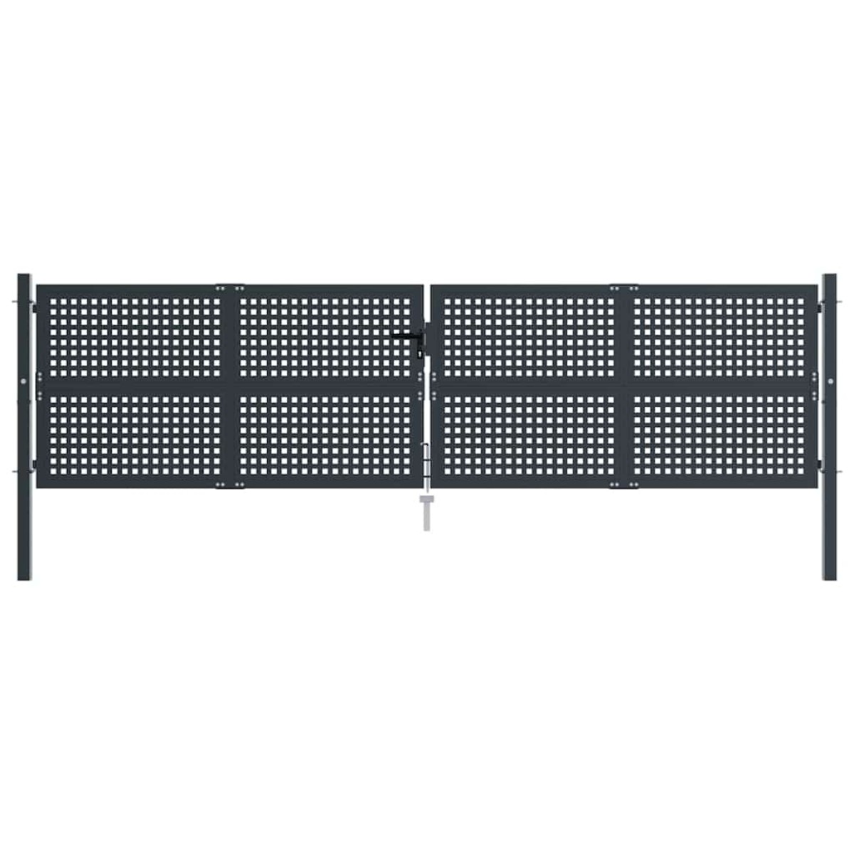 vidaXL Πύλη Κήπου Ανθρακί 400 x 125 εκ. Ατσάλινη