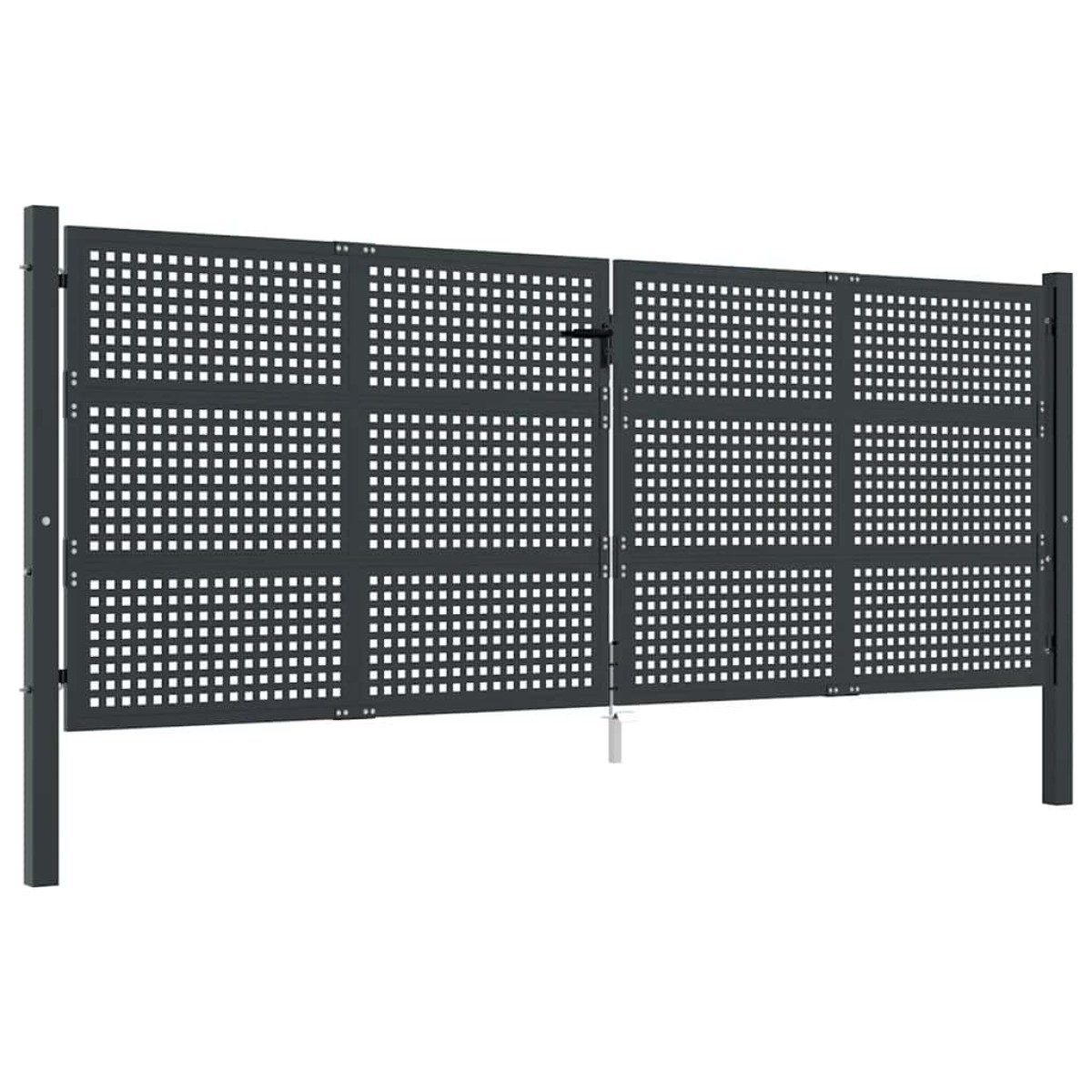vidaXL Πύλη Κήπου Ανθρακί 400 x 175 εκ. Ατσάλινη