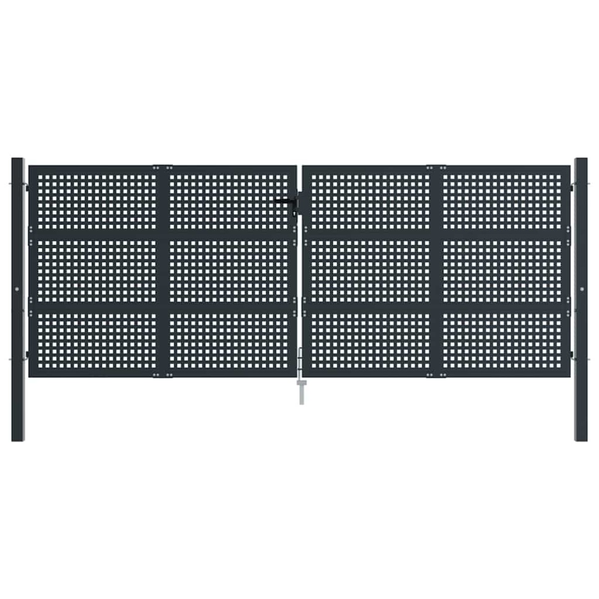 vidaXL Πύλη Κήπου Ανθρακί 400 x 175 εκ. Ατσάλινη