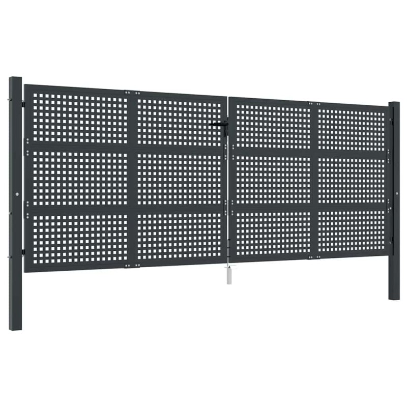 vidaXL Πόρτα Κήπου Ανθρακί 400x150 εκ. Ατσάλι