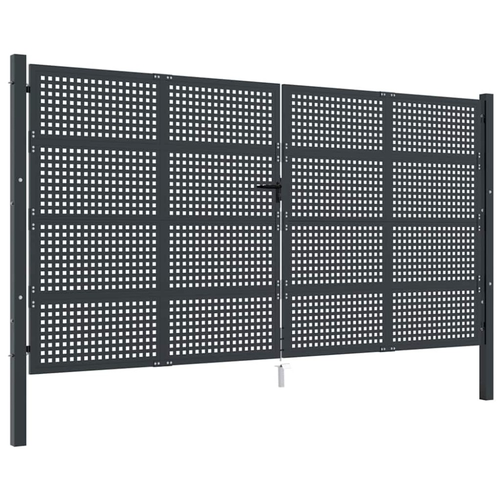 vidaXL Πόρτα Κήπου Ανθρακί 400x175 εκ. Ατσάλι