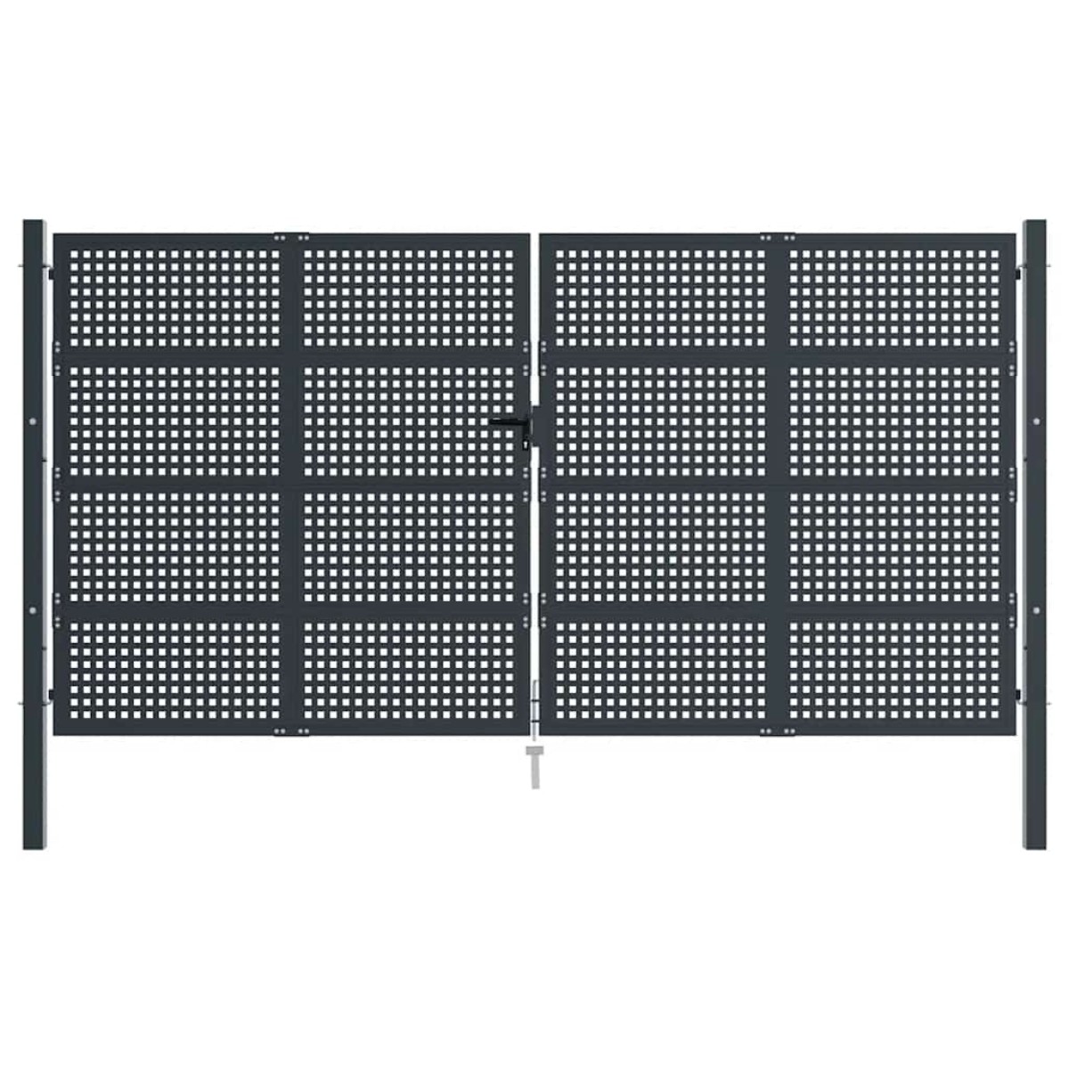 vidaXL Πύλη Κήπου Ανθρακί 400 x 225 εκ. Ατσάλινη