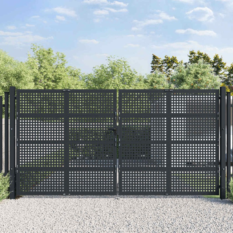 vidaXL Πόρτα Κήπου Ανθρακί 400x175 εκ. Ατσάλι