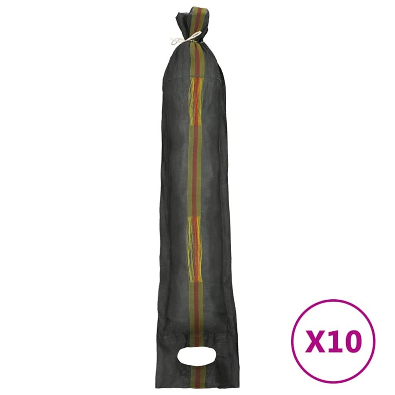 vidaXL Σάκοι Άμμου 10 τεμ. Σκούρο Πράσινο 103 x 25 εκ. από HDPE