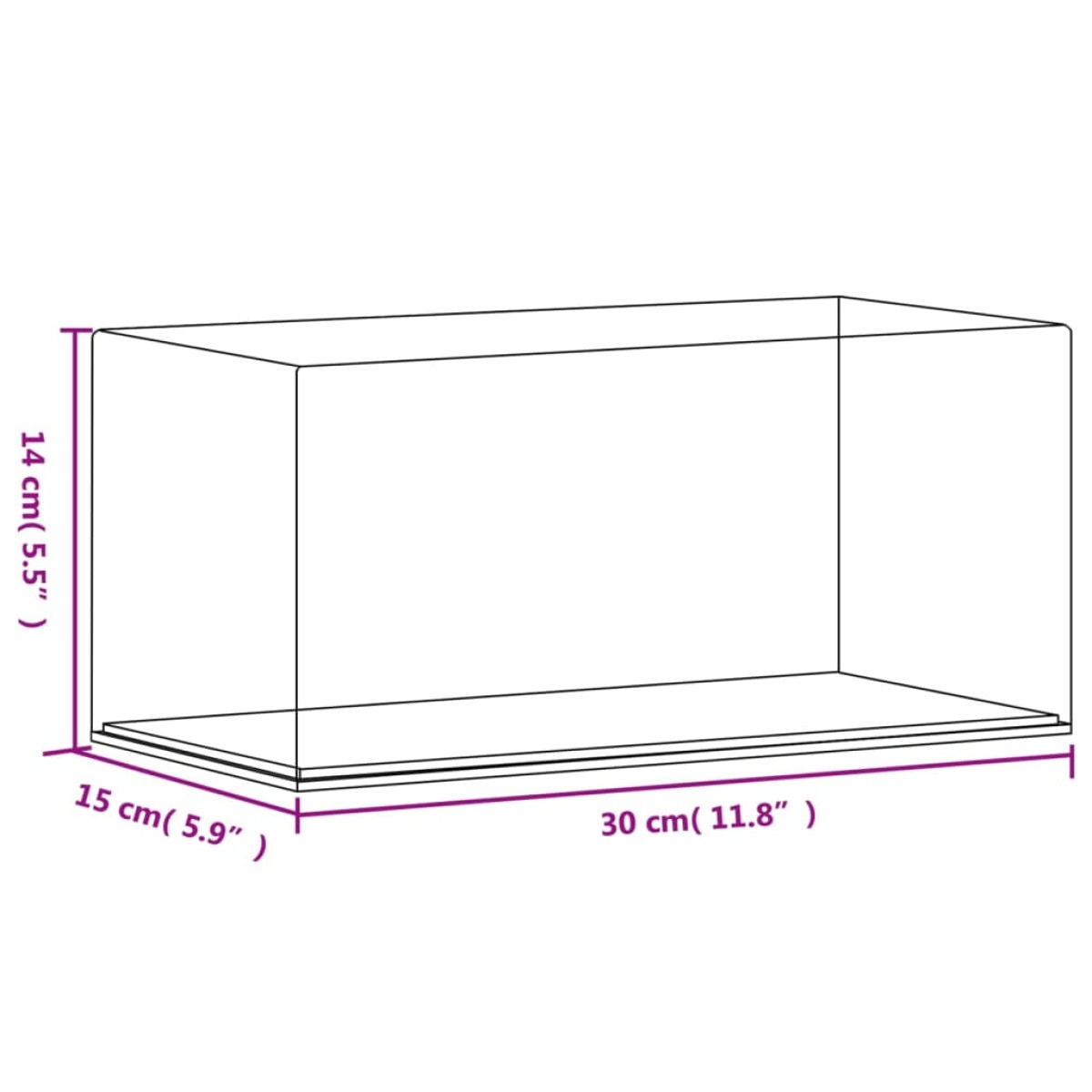 vidaXL Κουτί Βιτρίνα Διάφανο 30 x 15 x 14 εκ. Ακρυλικό