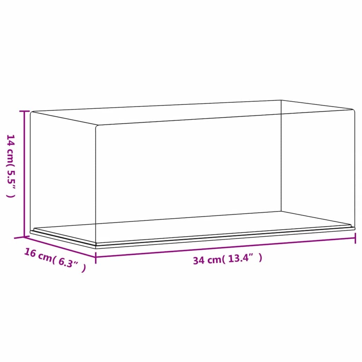 vidaXL Κουτί Βιτρίνα Διάφανο 34 x 16 x 14 εκ. Ακρυλικό
