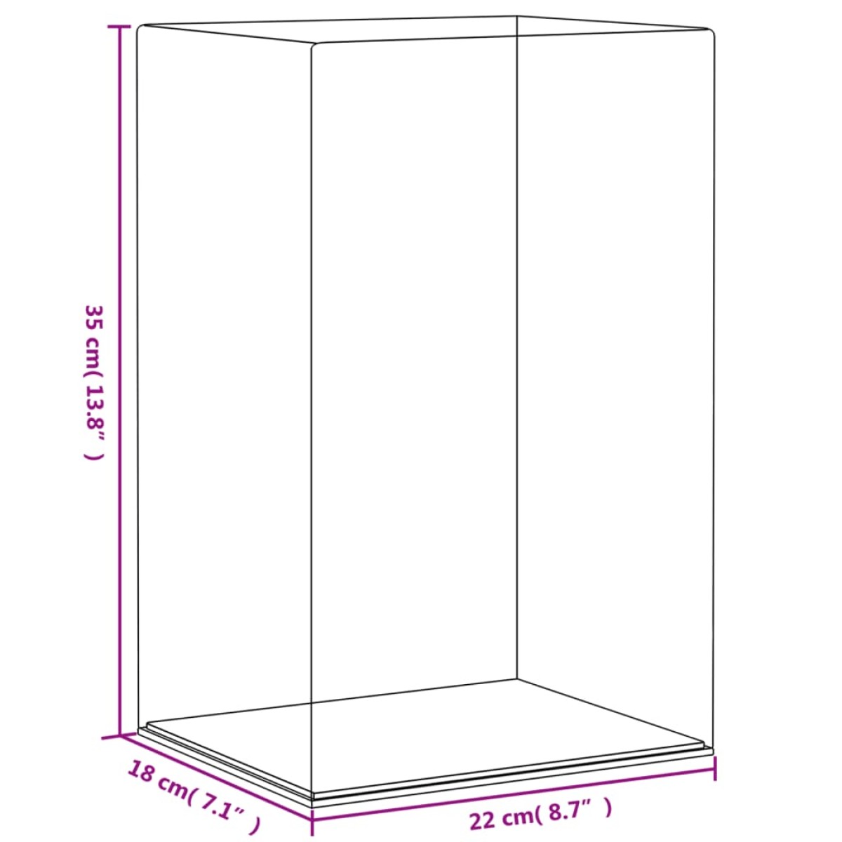 vidaXL Κουτί Βιτρίνα Διάφανο 22 x 18 x 35 εκ. Ακρυλικό