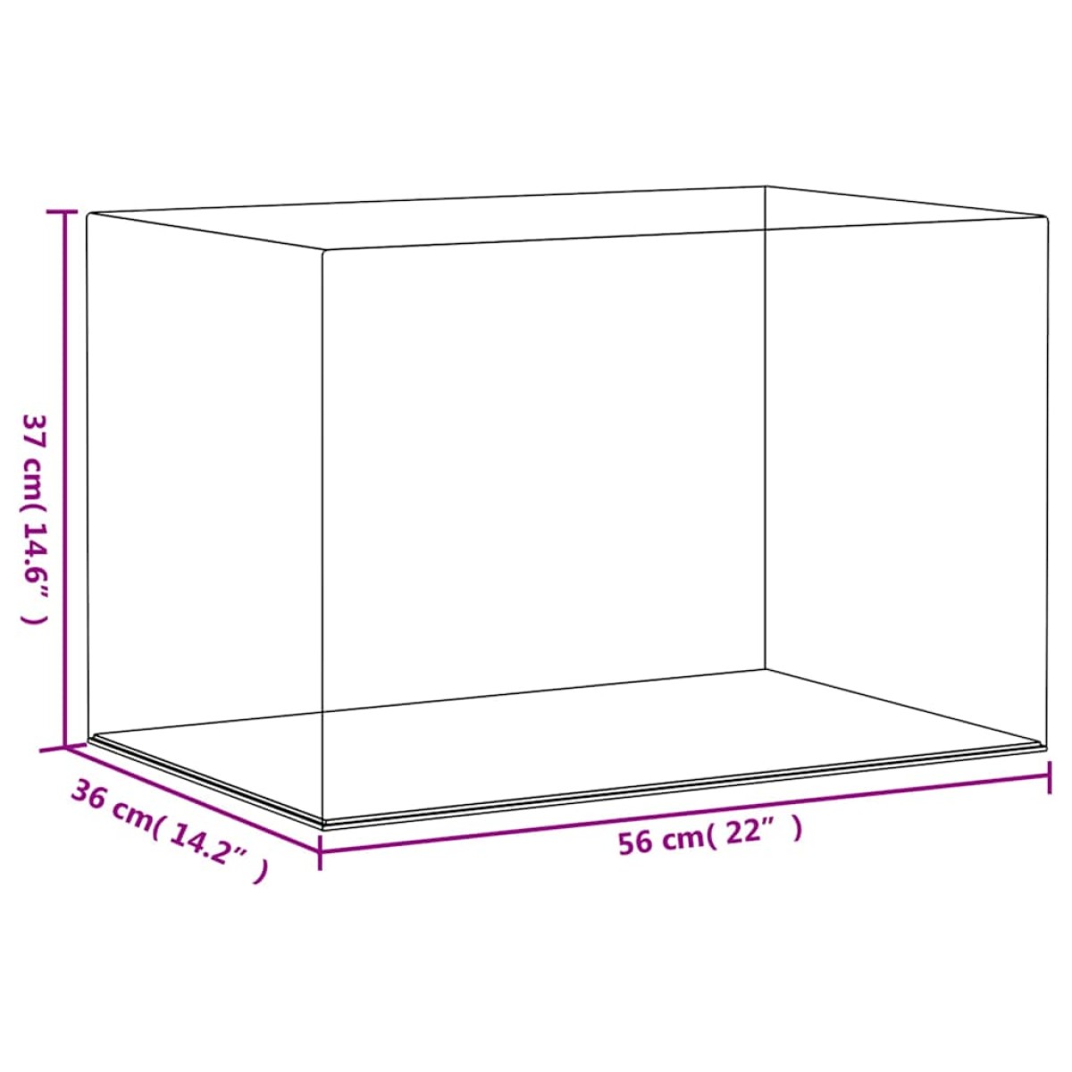 vidaXL Κουτί Βιτρίνα Διάφανο 56 x 36 x 37 εκ. Ακρυλικό