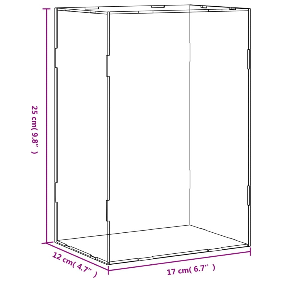 vidaXL Κουτί Βιτρίνα Διάφανο 17x12x25 εκ. Ακρυλικό