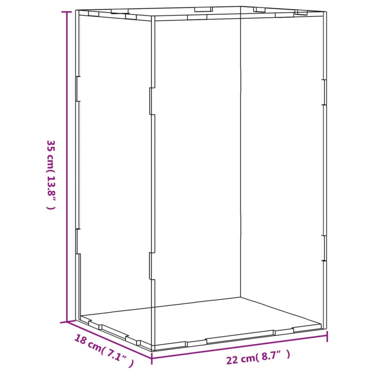vidaXL Κουτί Βιτρίνα Διάφανο 22 x 18 x 35 εκ. Ακρυλικό