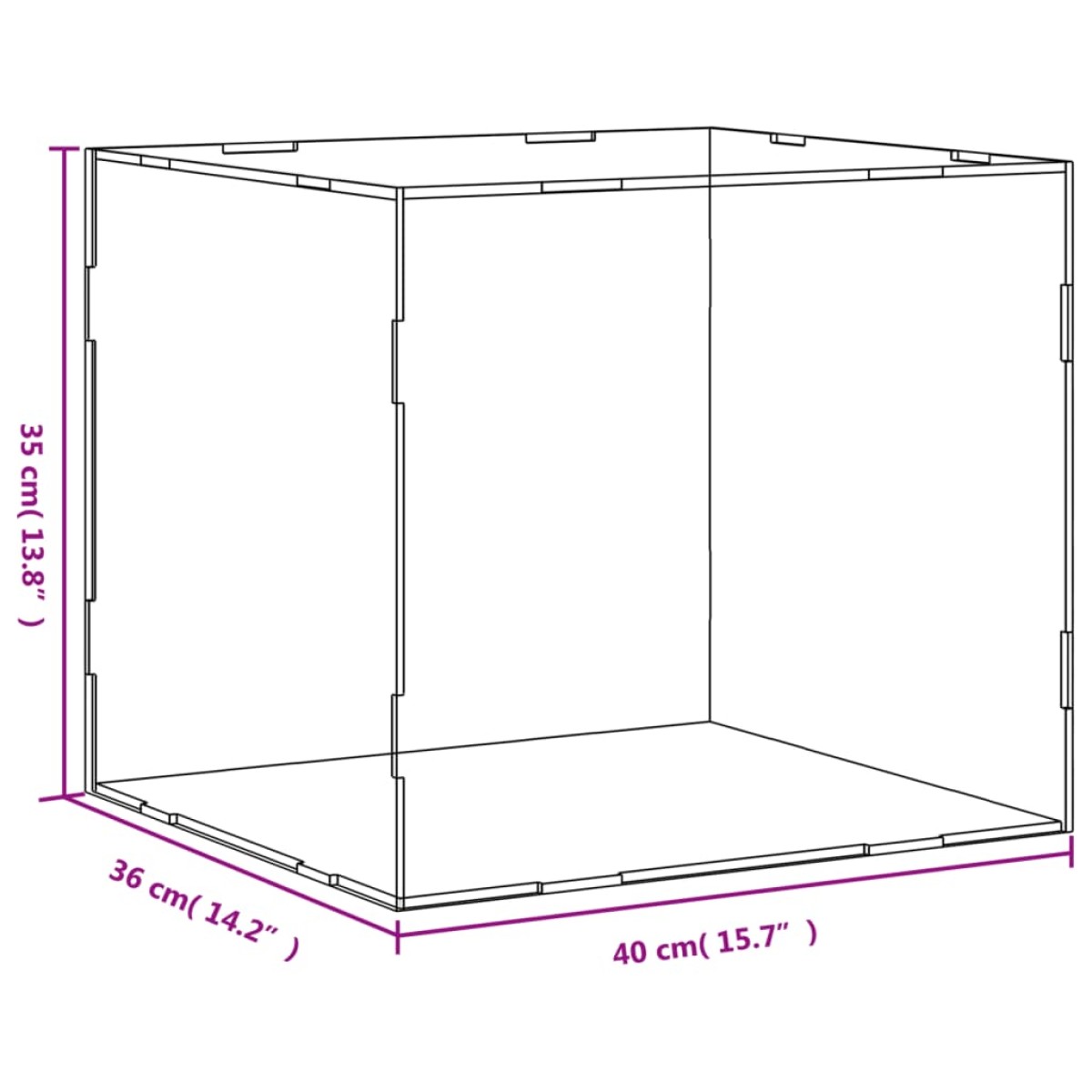 vidaXL Κουτί Βιτρίνα Διάφανο 40 x 36 x 35 εκ. Ακρυλικό
