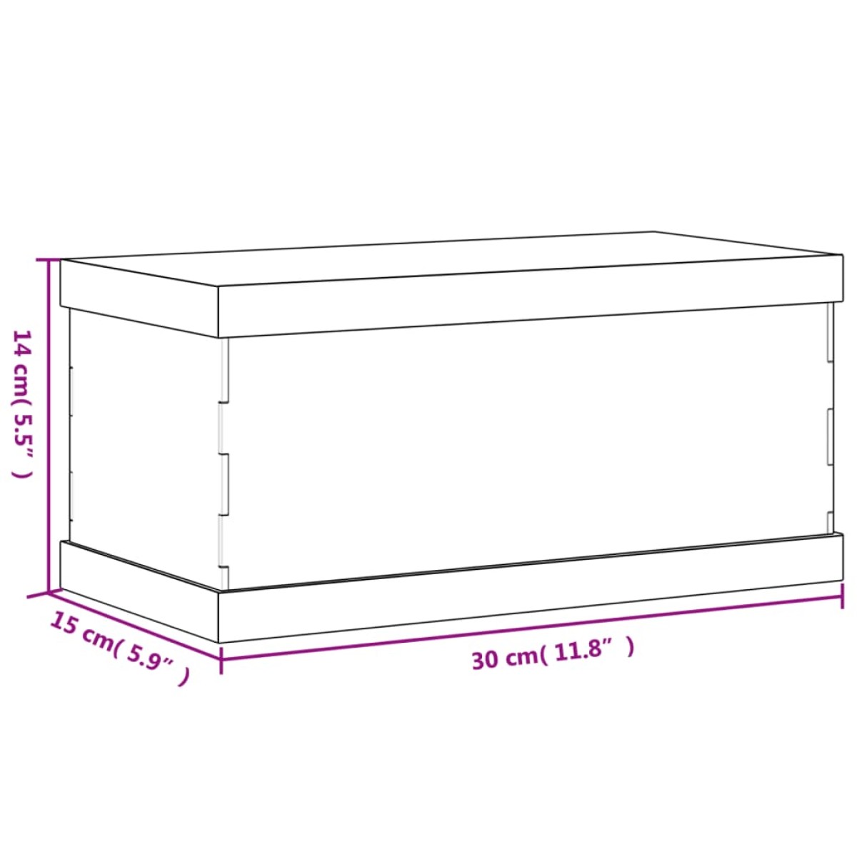 vidaXL Κουτί Βιτρίνα Διάφανο 30 x 15 x 14 εκ. Ακρυλικό
