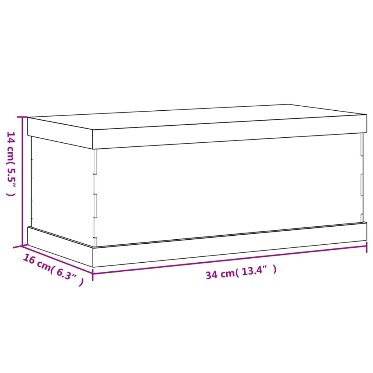 vidaXL Κουτί Βιτρίνα Διάφανο 34 x 16 x 14 εκ. Ακρυλικό