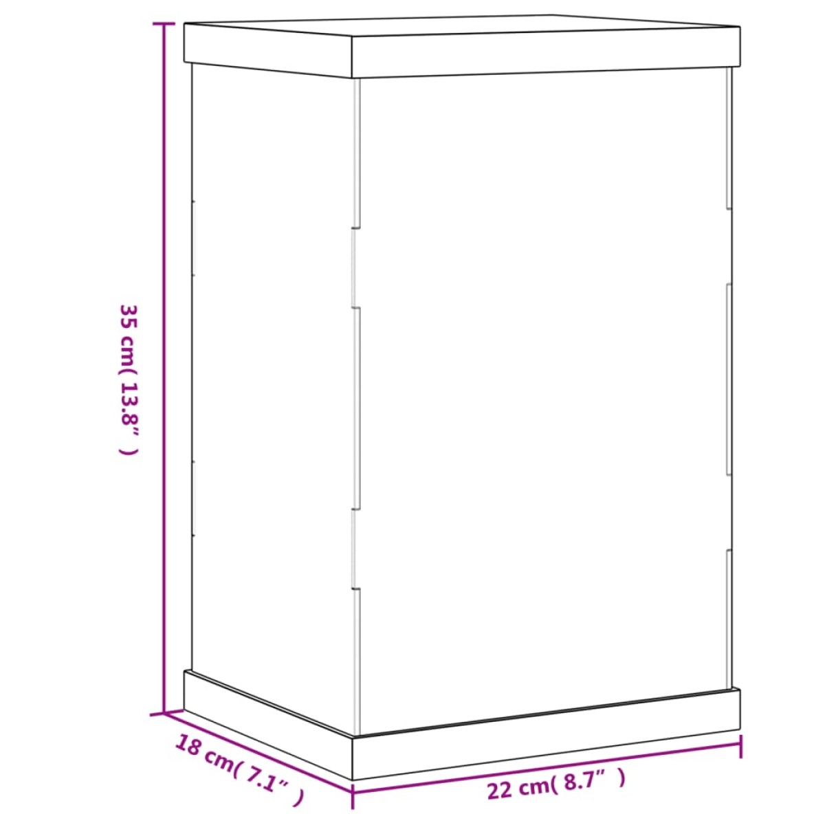 vidaXL Κουτί Βιτρίνα Διάφανο 22 x 18 x 35 εκ. Ακρυλικό