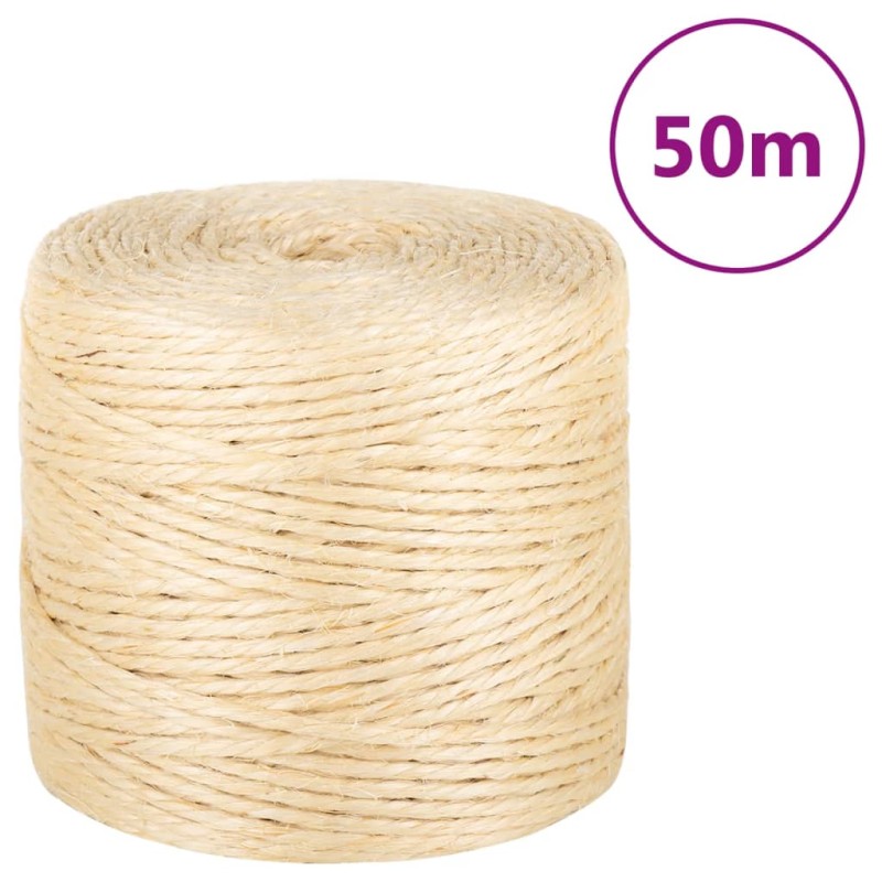 vidaXL Σχοινί 4 χιλ. 50 μ. από 100% Σιζάλ