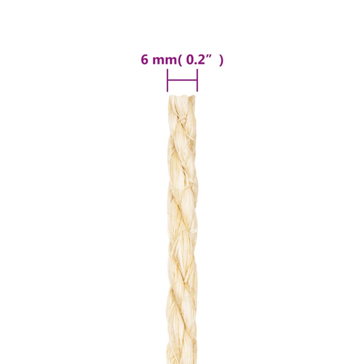 vidaXL Σχοινί 6 χιλ. 50 μ. από 100% Σιζάλ