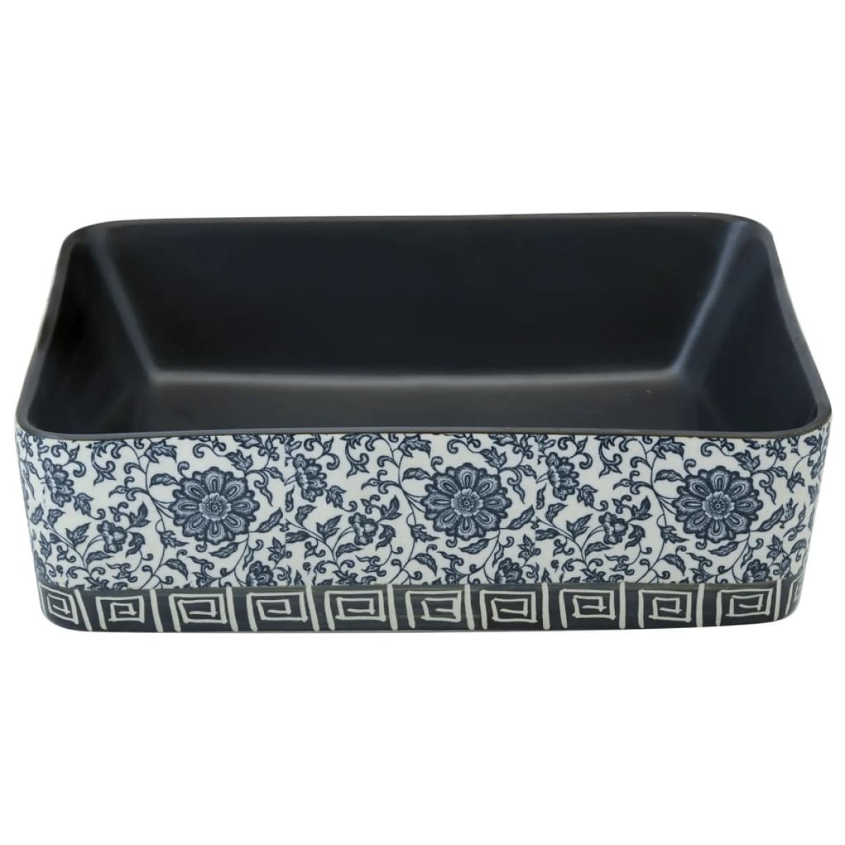 vidaXL Νιπτήρας Ορθογώνιος Μαύρος/Μπλε 46 x 35,5 x 13,5 εκ. Κεραμικός
