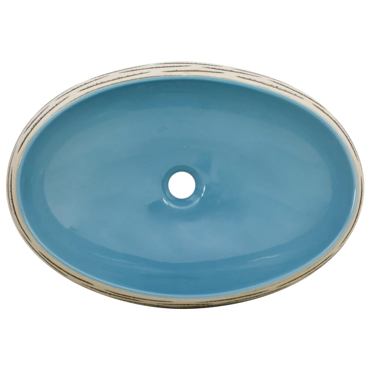 vidaXL Νιπτήρας Οβάλ Πολύχρωμος 59 x 40 x 15 εκ. Κεραμικός