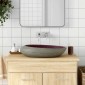 vidaXL Νιπτήρας Οβάλ Μοβ και Γκρι 59 x 40 x 14 εκ. Κεραμικός