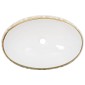 vidaXL Νιπτήρας Οβάλ Λευκός και Χρυσός 59 x 40 x 15 εκ. Κεραμικός