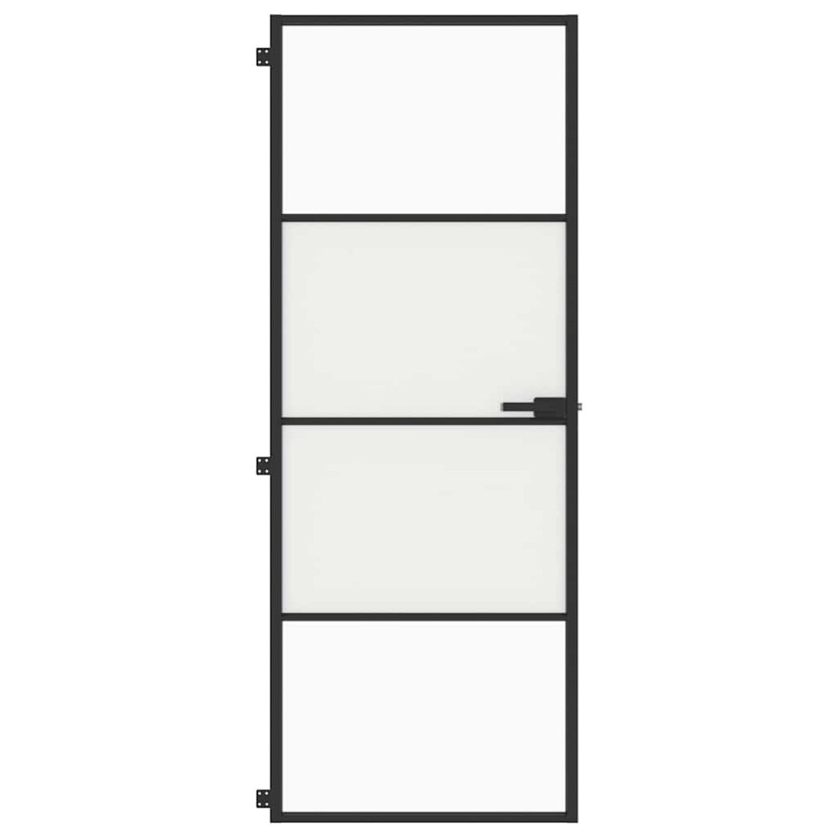 vidaXL Εσωτερική Πόρτα Μαύρη 76x201,5 εκ. Ψημένο Γυαλί και Αλουμίνιο
