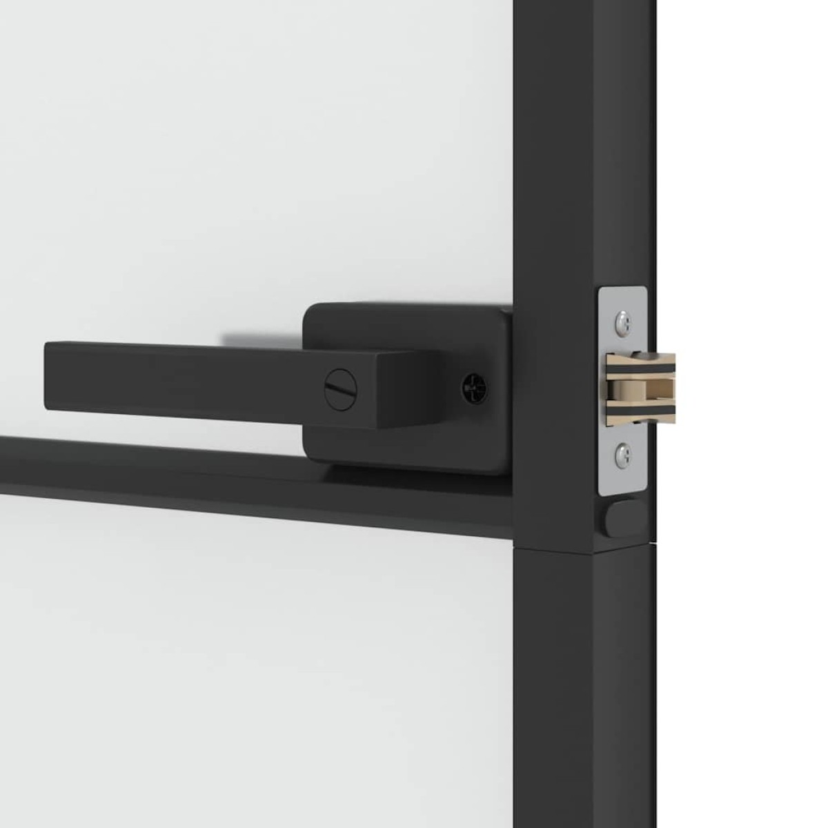 vidaXL Εσωτερική Πόρτα Μαύρη 76x201,5 εκ. Ψημένο Γυαλί και Αλουμίνιο
