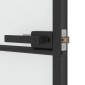 vidaXL Εσωτερική Πόρτα Μαύρη 76x201,5 εκ. Ψημένο Γυαλί και Αλουμίνιο