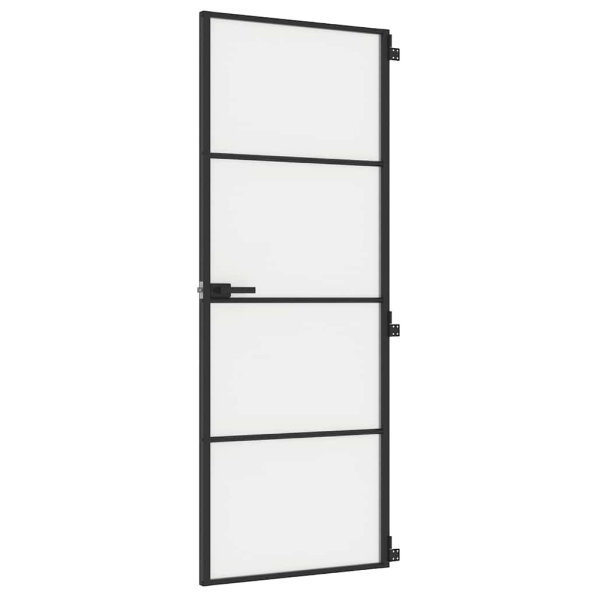 vidaXL Εσωτερική Πόρτα Μαύρη 76x201,5 εκ. Ψημένο Γυαλί και Αλουμίνιο