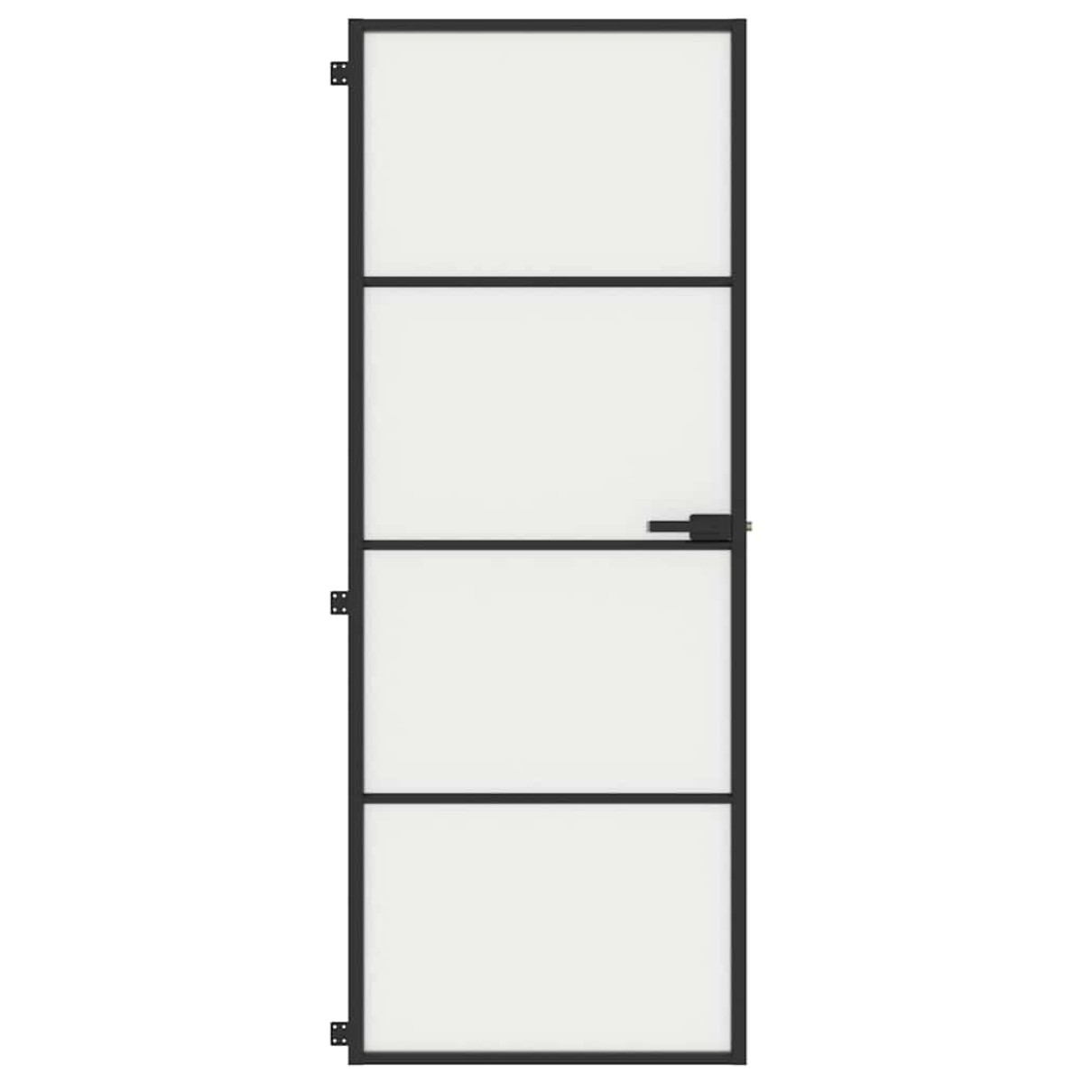 vidaXL Εσωτερική Πόρτα Μαύρη 76x201,5 εκ. Ψημένο Γυαλί και Αλουμίνιο