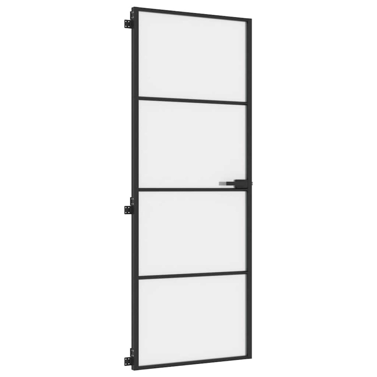 vidaXL Εσωτερική Πόρτα Μαύρη 76x201,5 εκ. Ψημένο Γυαλί και Αλουμίνιο