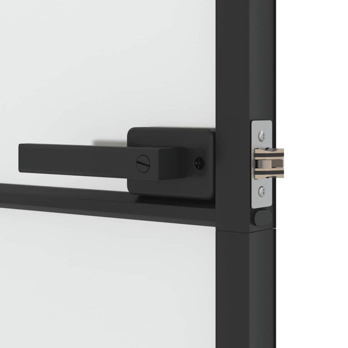 vidaXL Εσωτερική Πόρτα Μαύρη 76x201,5 εκ. Ψημένο Γυαλί και Αλουμίνιο