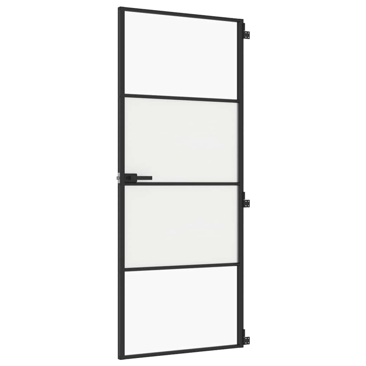 vidaXL Εσωτερική Πόρτα Μαύρη 83 x 201,5 εκ. Ψημένο Γυαλί & Αλουμίνιο