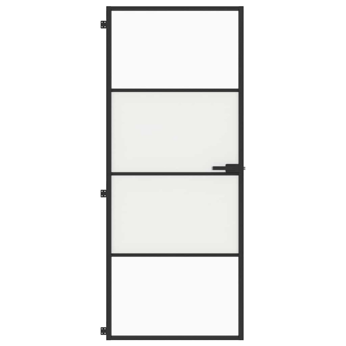 vidaXL Εσωτερική Πόρτα Μαύρη 83 x 201,5 εκ. Ψημένο Γυαλί & Αλουμίνιο