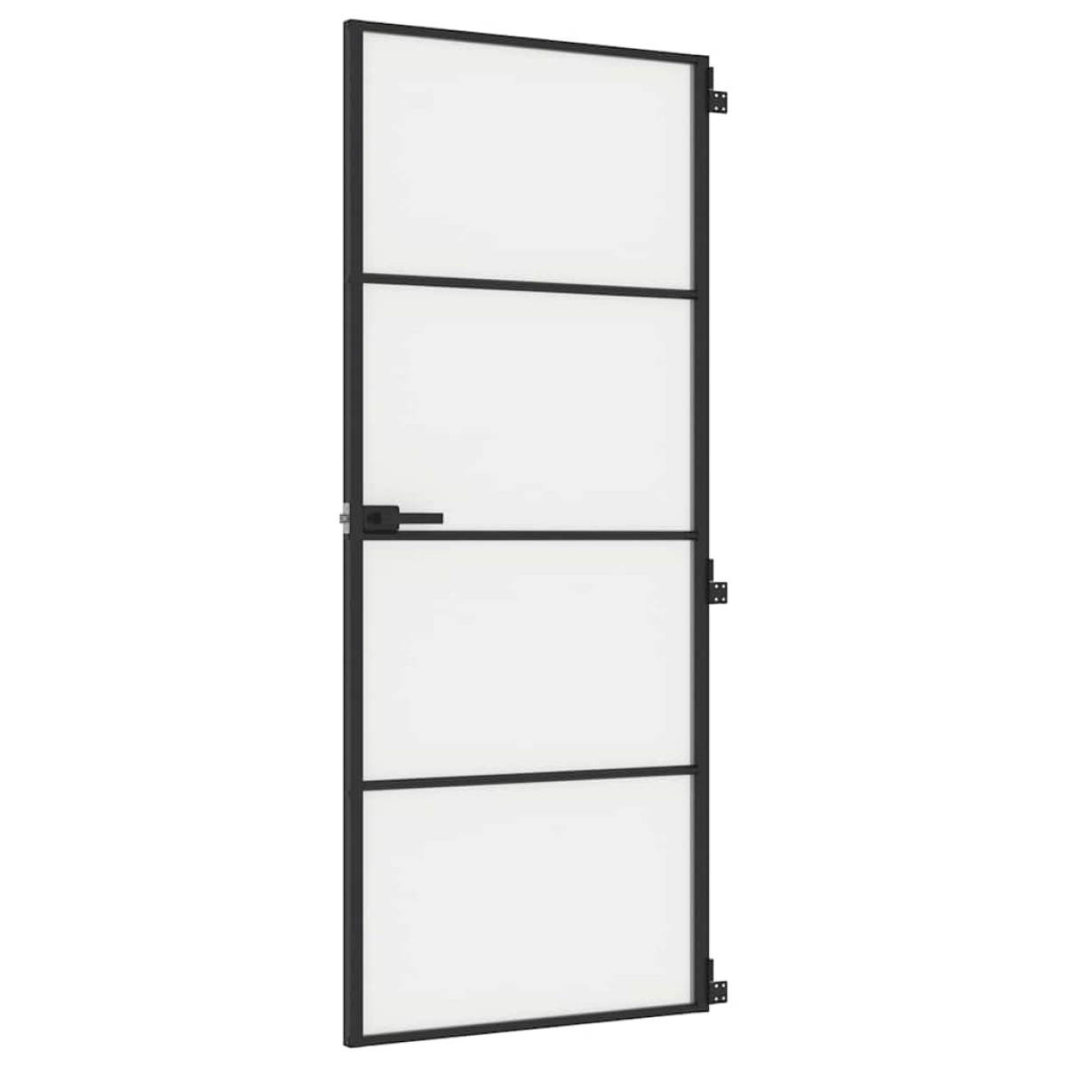 vidaXL Εσωτερική Πόρτα Μαύρη 83 x 201,5 εκ. Ψημένο Γυαλί & Αλουμίνιο