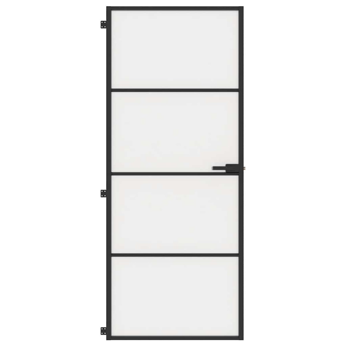 vidaXL Εσωτερική Πόρτα Μαύρη 83 x 201,5 εκ. Ψημένο Γυαλί & Αλουμίνιο