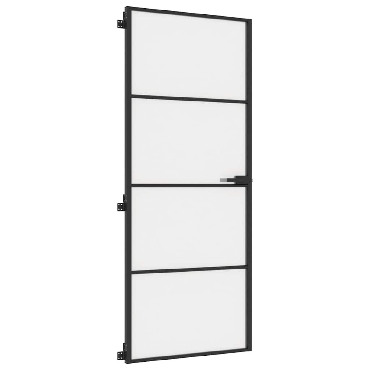 vidaXL Εσωτερική Πόρτα Μαύρη 83 x 201,5 εκ. Ψημένο Γυαλί & Αλουμίνιο