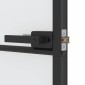 vidaXL Εσωτερική Πόρτα Μαύρη 83 x 201,5 εκ. Ψημένο Γυαλί & Αλουμίνιο
