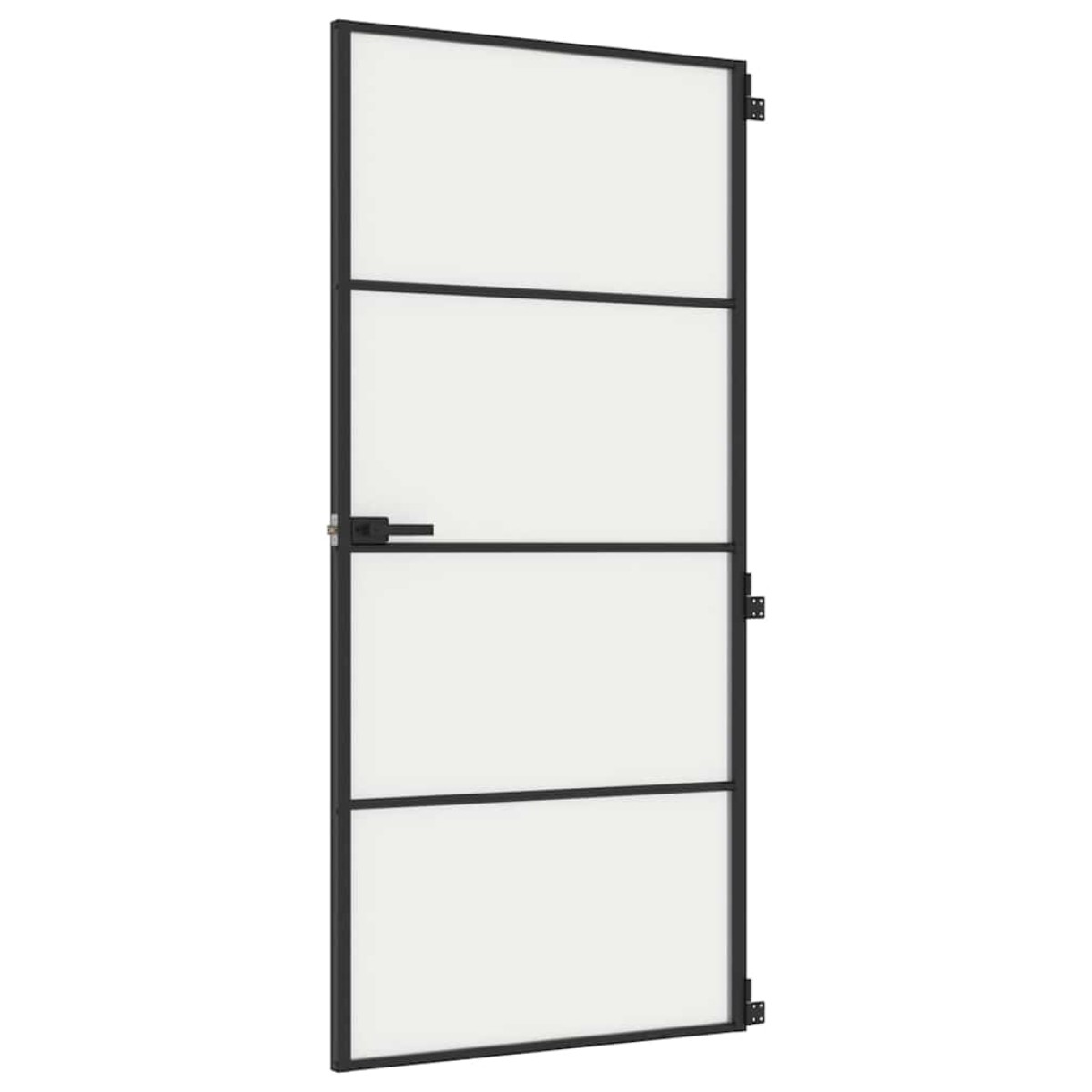 vidaXL Εσωτερική Πόρτα Μαύρη 93 x 201,5 εκ. Ψημένο Γυαλί & Αλουμίνιο