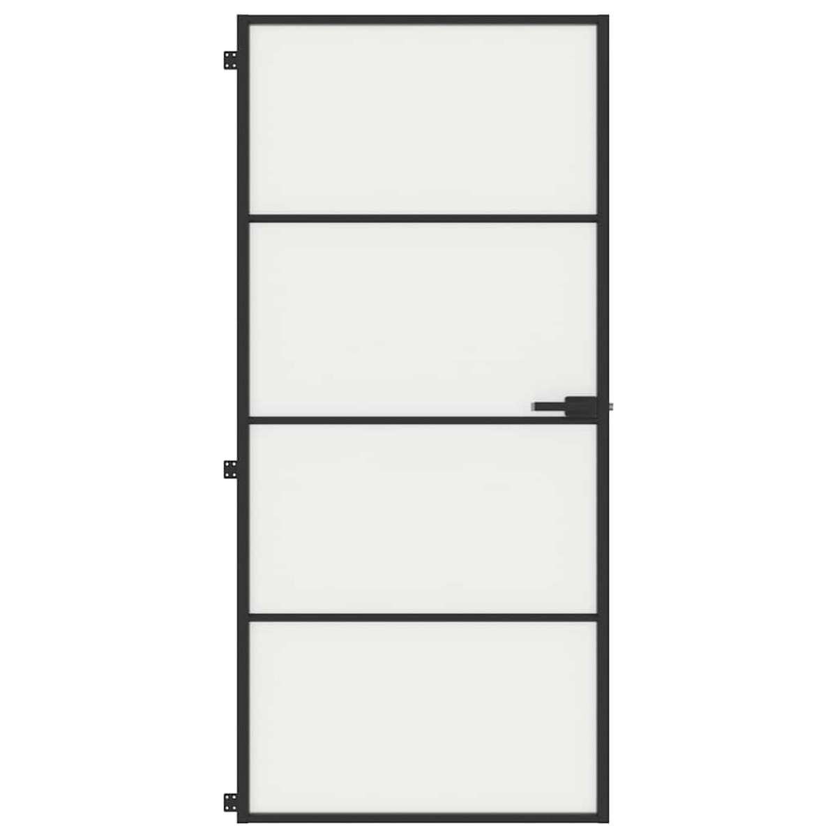 vidaXL Εσωτερική Πόρτα Μαύρη 93 x 201,5 εκ. Ψημένο Γυαλί & Αλουμίνιο