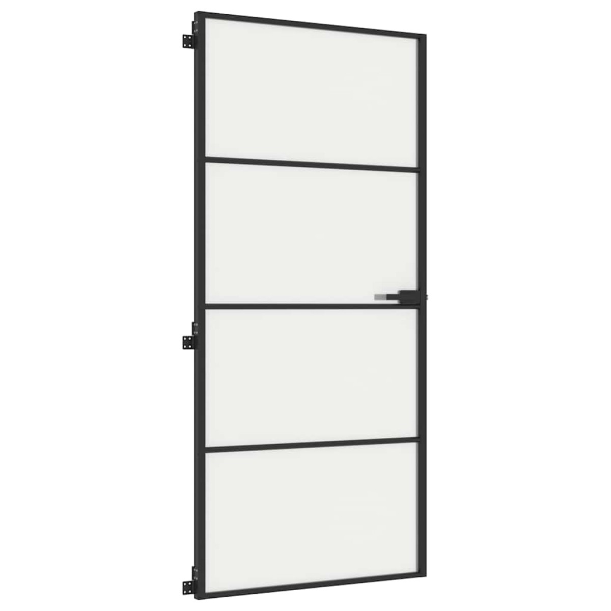 vidaXL Εσωτερική Πόρτα Μαύρη 93 x 201,5 εκ. Ψημένο Γυαλί & Αλουμίνιο